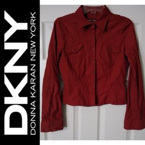DKNY JEANS medium snap button top shirt corduroy
